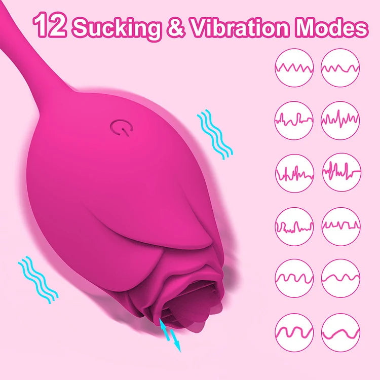 Wireless Rose Vibrator Female with Tongue Licking G-Spot Vaginal Ball Stimulator Love Egg