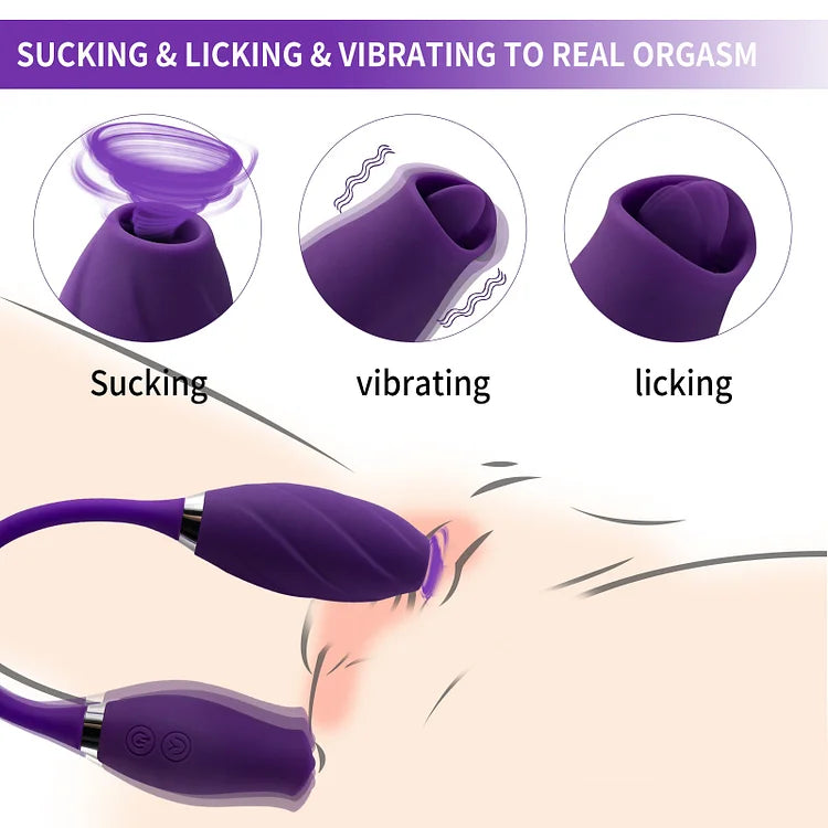 New Women's Sucking Vibrating Egg Hopping Rose Clitoris Masturbation Vibrator