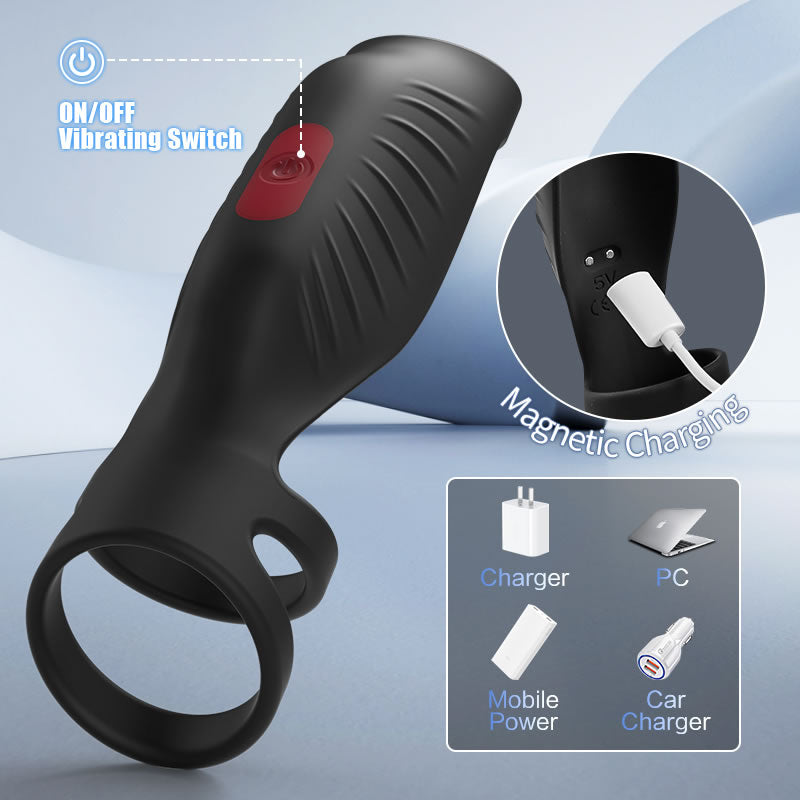 Thrust Enhancer - 2 IN 1 Vibrating Penis Sleeve