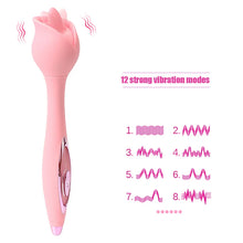 Load image into Gallery viewer, Rose Tongue Licking Wand Vibrator