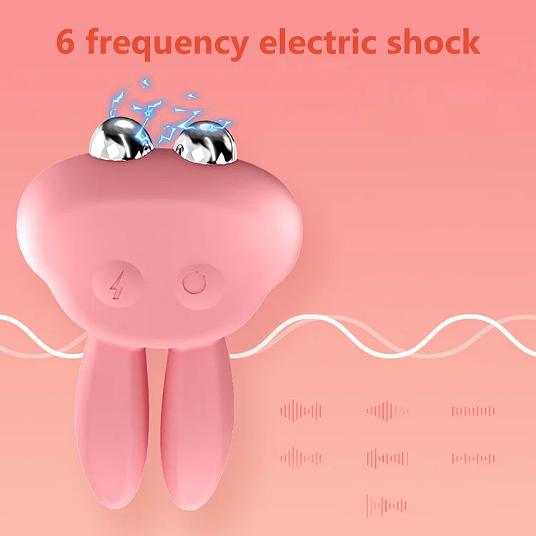 Electric Shock Rabbit Vibrator Cute Shaped Nipple Massager Clitoris Stimulator