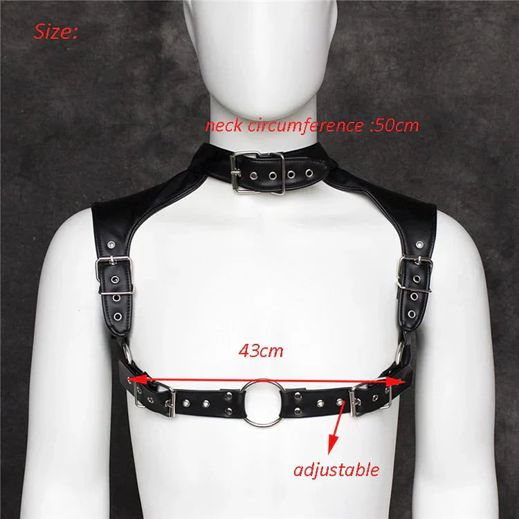 Male Bd/sm Pu Leather Bondage Men's Leather Clothes