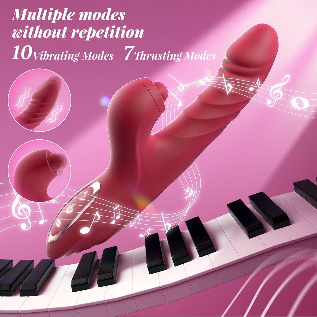 CHERLY 4 in 1 G Spot thrusting & sucking vibrator Clitoral Stimulator