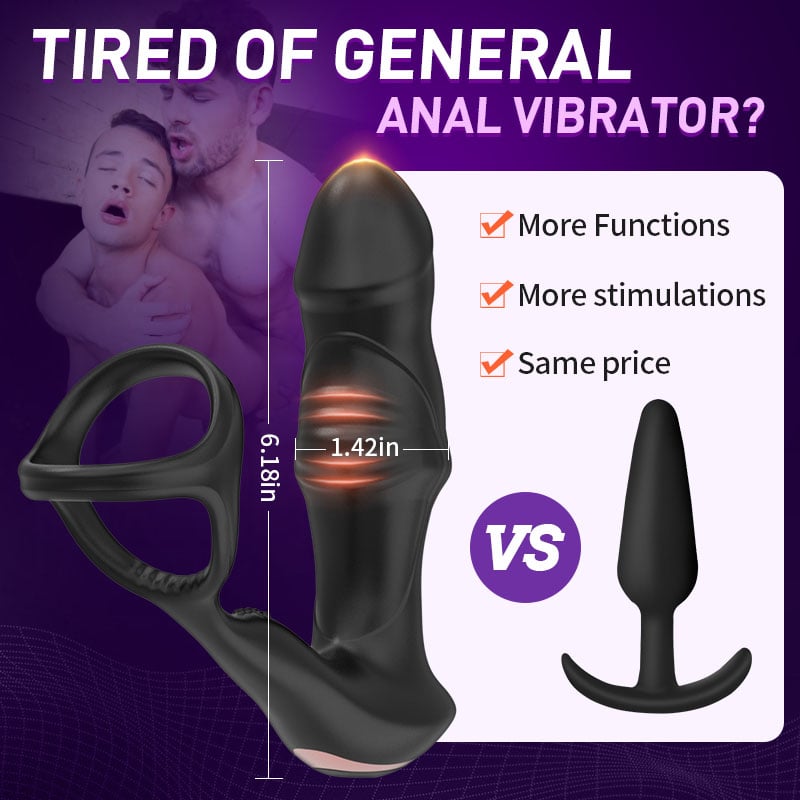 9 Wiggling & Swaying & Vibrating Prostate Massager with Cock Ring