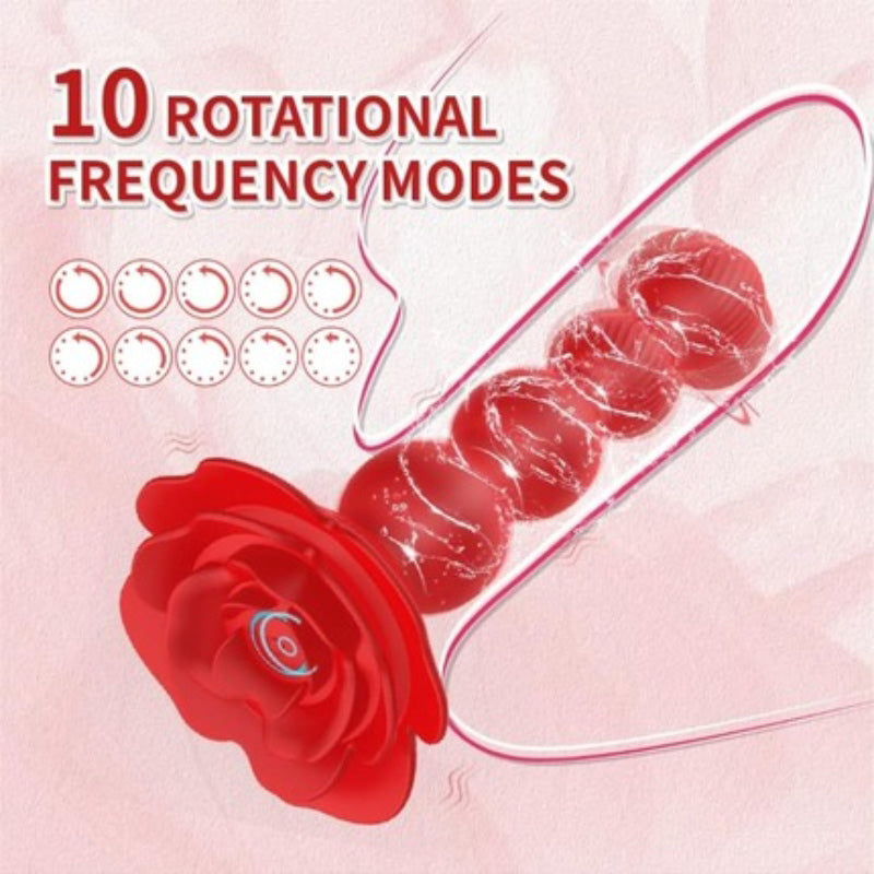 10 Vibrations and 360° Twisting Silicone Anal Beads