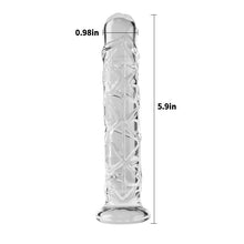 Load image into Gallery viewer, Transparent Silicone Dildo with Raised Texture 5.9 Inch