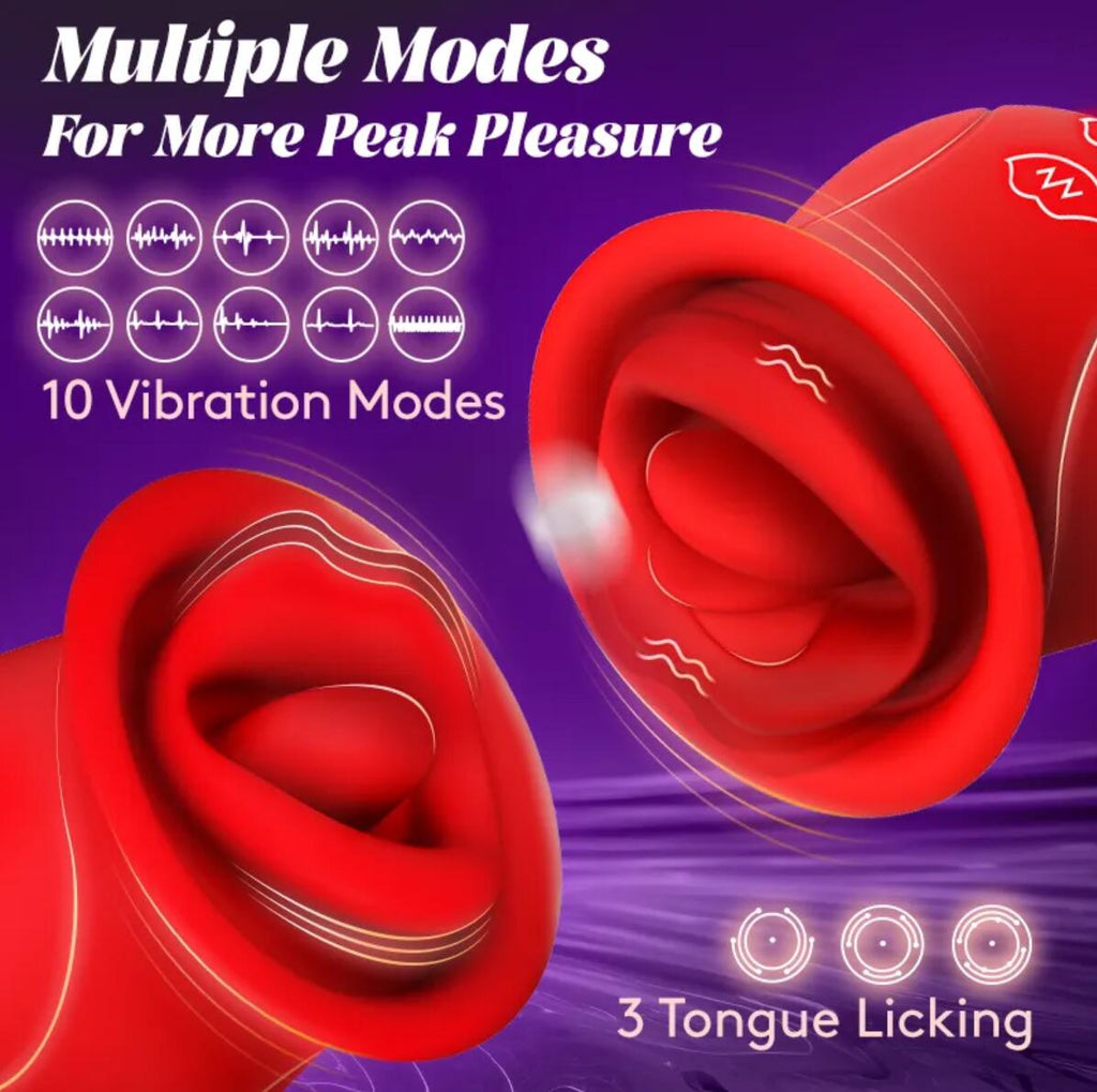 Licking Tongue Vibrator 10 French Kissing Modes