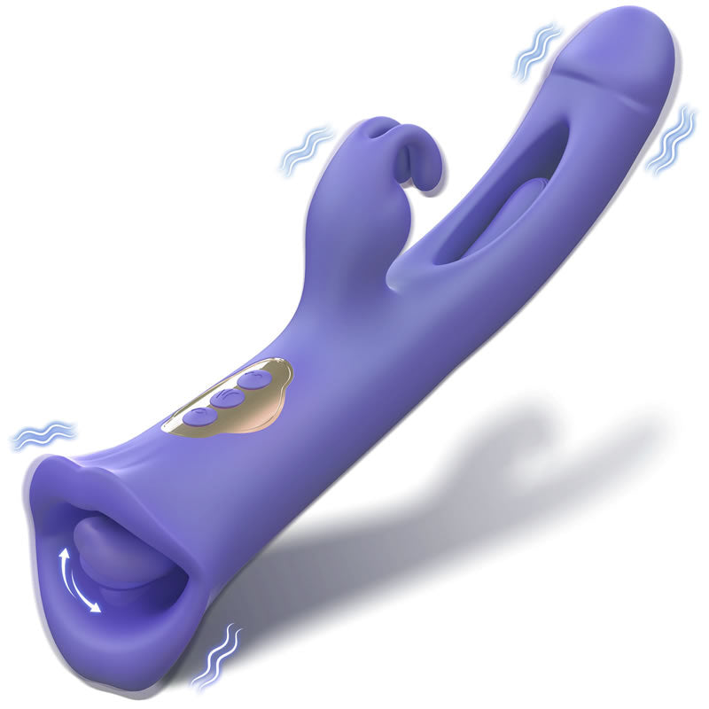 Sophia Clit Nipple Anal Stimulation Rabbit Licking Vibrating Flapping 4 IN 1 Stimulator