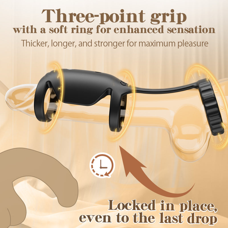 Triple Ring 10 Vibration Couples Use Silicone Material Vibrating Cock Ring