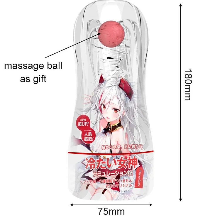 Red Pill Spiral Clip Aircraft Cup Male Masturbation Penis Exerciser