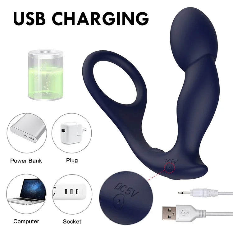 Wholesale Of Adult Products For Sperm-locking Prostate Massager, Charging Remote Control Anal Plug, Silica Gel, Vestibular Masturbation Vibrator