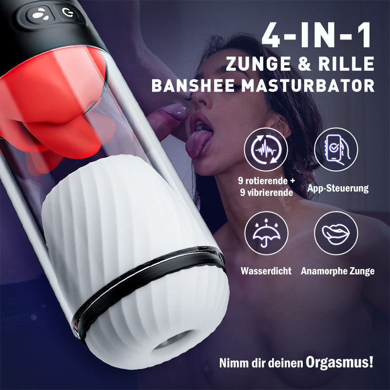 App Controlled Male Masturbator with 9 Tongue Licking & Vibration Modes