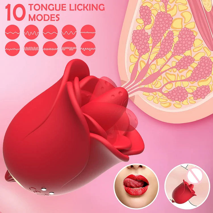 Rose Toys Nipples Clitorals Stimulator With Tongue