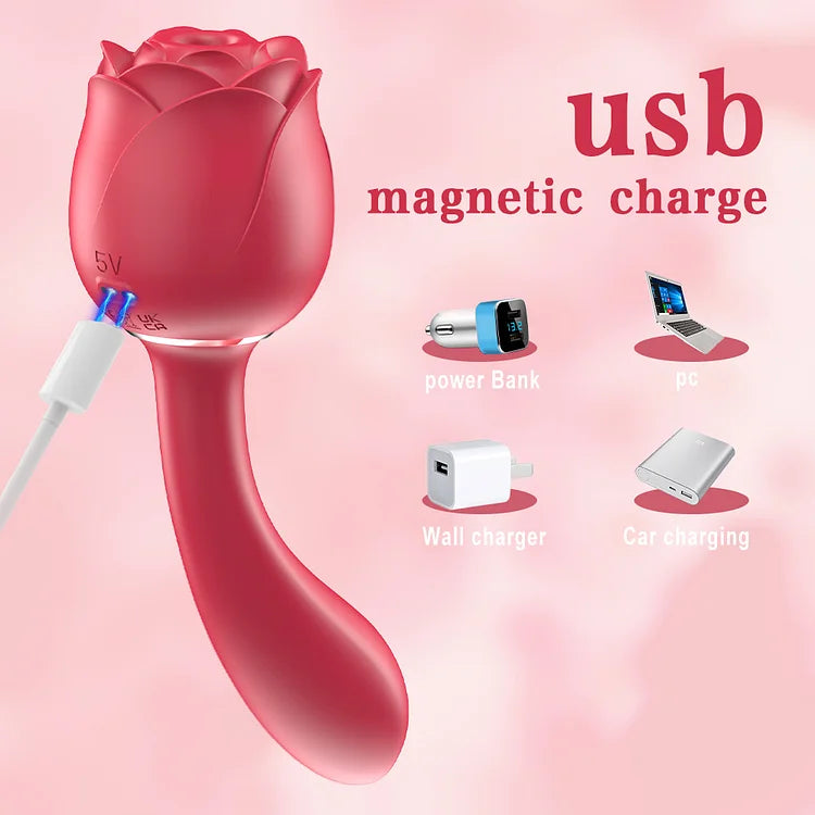 Handle Rose Toy Removable Head Sucking Vibrator