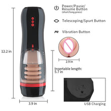 Load image into Gallery viewer, Telescopic Vibrating Masturbation Cup Male Penis Exerciser