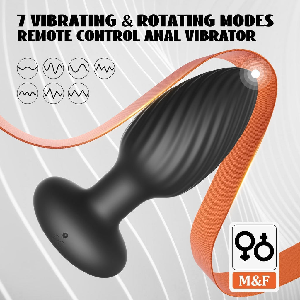 2 in 1 Butt Plug with 7 Rotating and Vibrating Modes Anal Vibrator