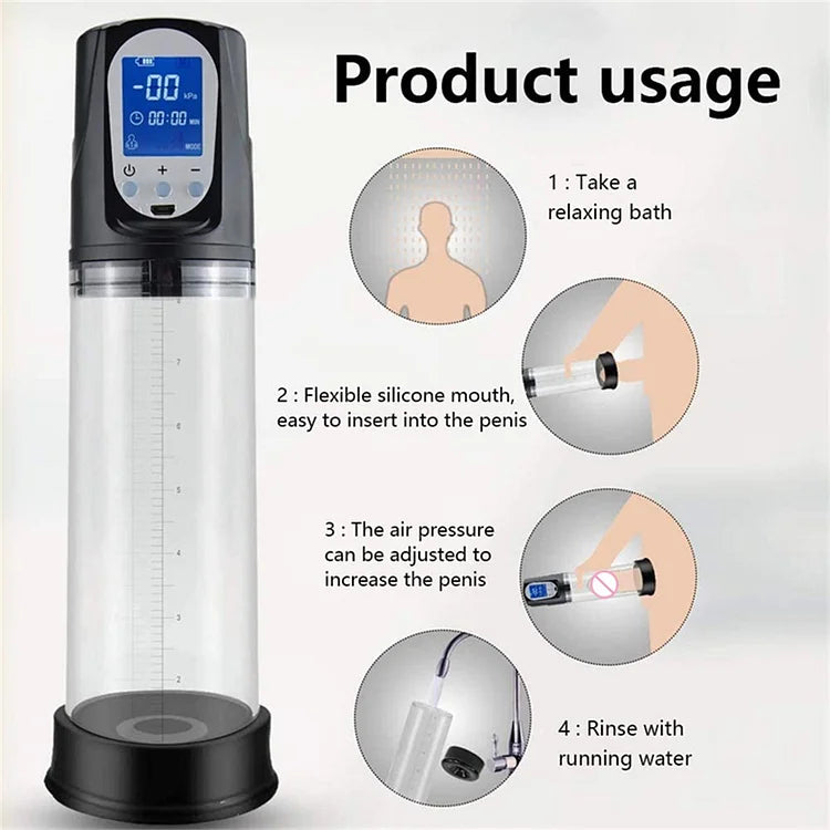 Cross-border Amazon Lcd Trainer New Hydrotherapy Cup Rechargeable Usb Male Masturbation Led Penis Trainer