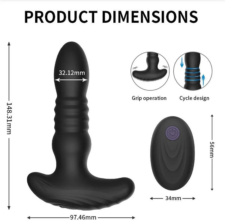 Wireless Remote Telescopic Vibrating Butt Plug Anal Sex Toys Prostate Massager