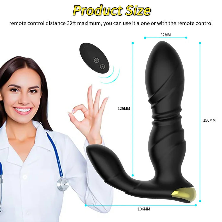 Wireless Remote Control Telescopic Vibration Prostate Massager