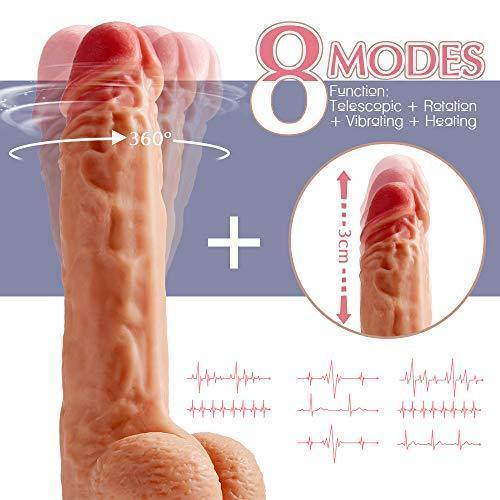 8 Mode Vibrating Dildo with Thrusting & Heating Functions Remote Control Sex Toys