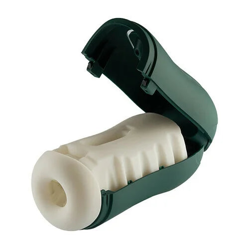 Dark-Green 10 Vibrating Manual sucking Heating Masturbation Cup