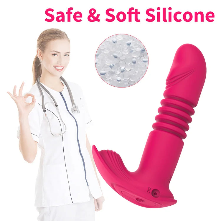 Remote Control Telescopic Dildo Clit Massager G-spot Vaginal Stimulator