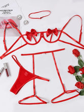 Load image into Gallery viewer, Plus Cut-out Bow Decor Underwire Lingerie Set