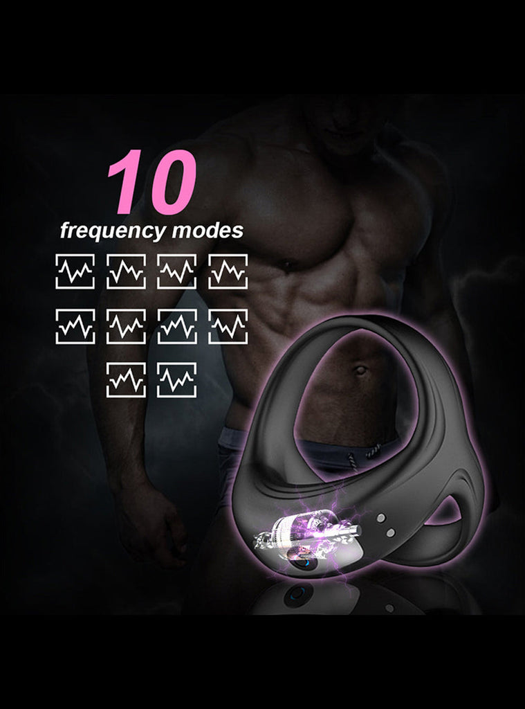 10 Frequency Vibration Delay Ejaculation Penis Ring Waterproof