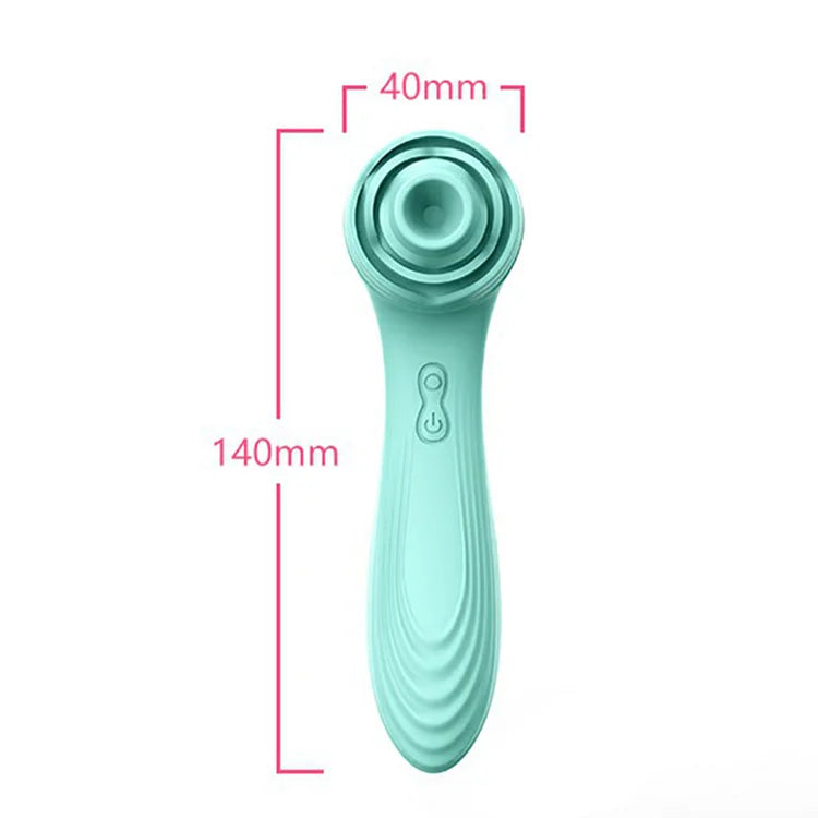 2-in-1 cyan rose Sucking And Vibrating Stick