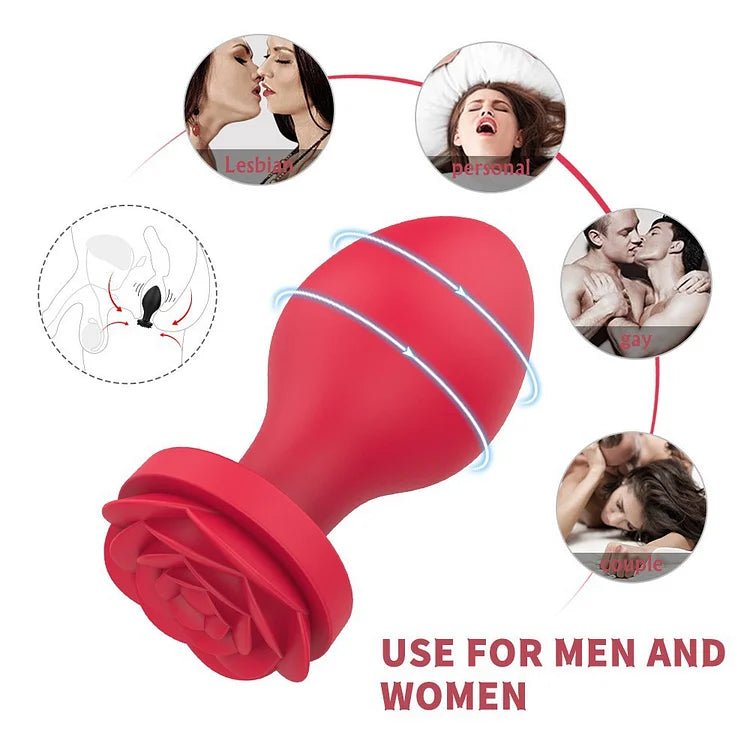 Silicone Rose Butt Plug Set For Men And Women