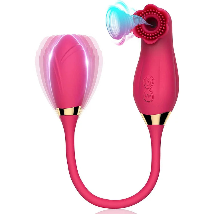 Powerful Rose Vibator Toy for Women Nipple Oral Clitoris  Vacuum Stimulation  Sucker