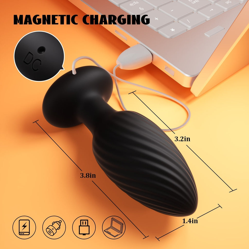 2 in 1 Butt Plug with 7 Rotating and Vibrating Modes Anal Vibrator