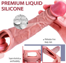 Load image into Gallery viewer, 10 Vibration Silicone Vibrating Penis Extender with Ball Stretcher