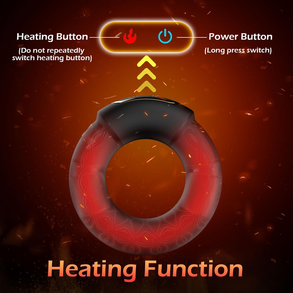 9 Vibrations with Heating Penis Ring