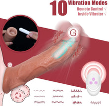 Load image into Gallery viewer, 8 Inch Vibrating Penis Sleeve with 10 Vibration Modes