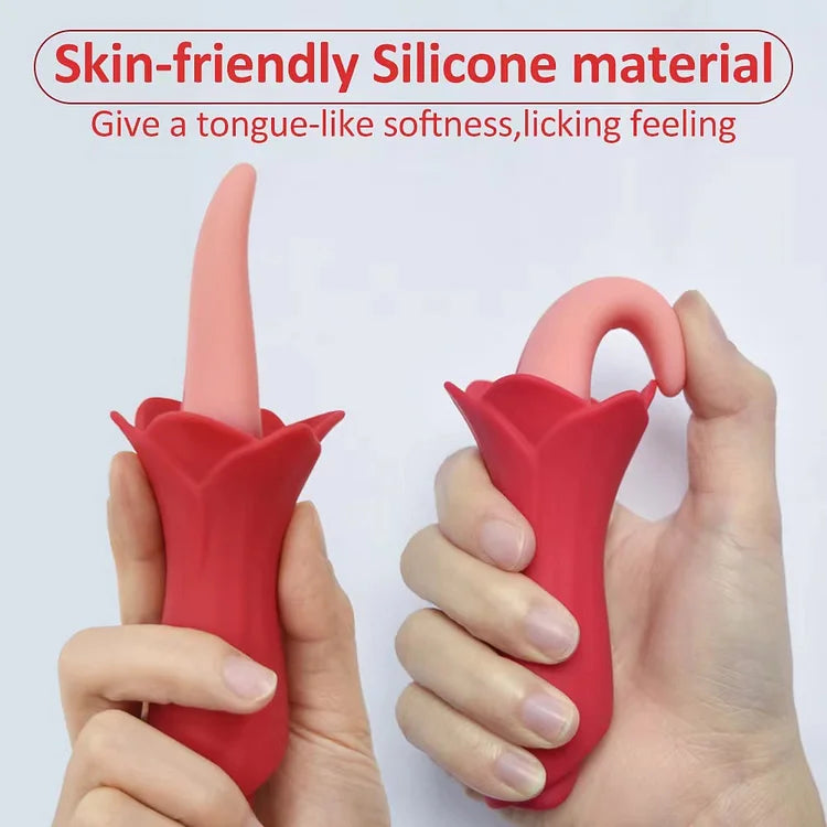 Rose Tongue Vibrating Stick Vaginal Licking Clitoris Stimulator