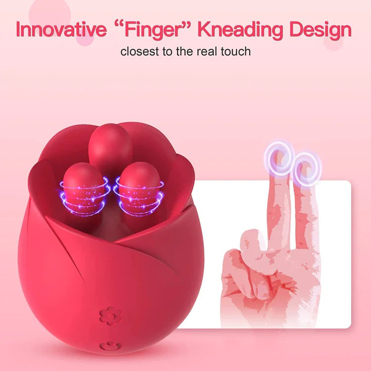 S475 Three Pistils Tongue Kneading And Vibrating Rose Toy