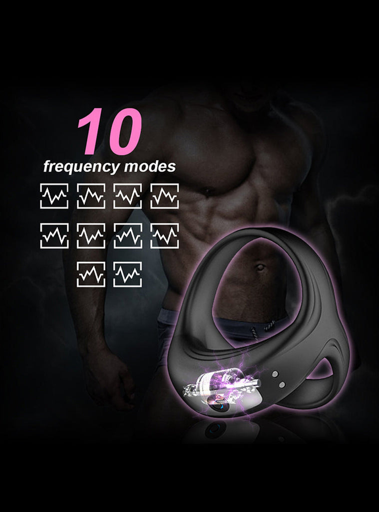 10 Frequency Vibration Delay Ejaculation Penis Ring Waterproof