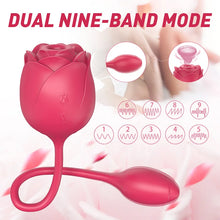 Load image into Gallery viewer, 3-in-1 Double Headed Sucking Tapping Rose Toy With Vibrating Bud