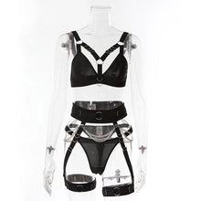 Load image into Gallery viewer, European And American Nightclubs Spice Girl Metal Chain Sexy Lingerie Three Piece Women&#39;s Set 23367