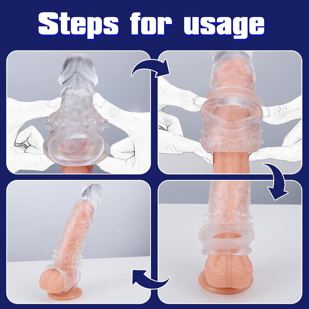 Dovelo Reusable Penis Sleeve Cock Extender / Condom - Clear