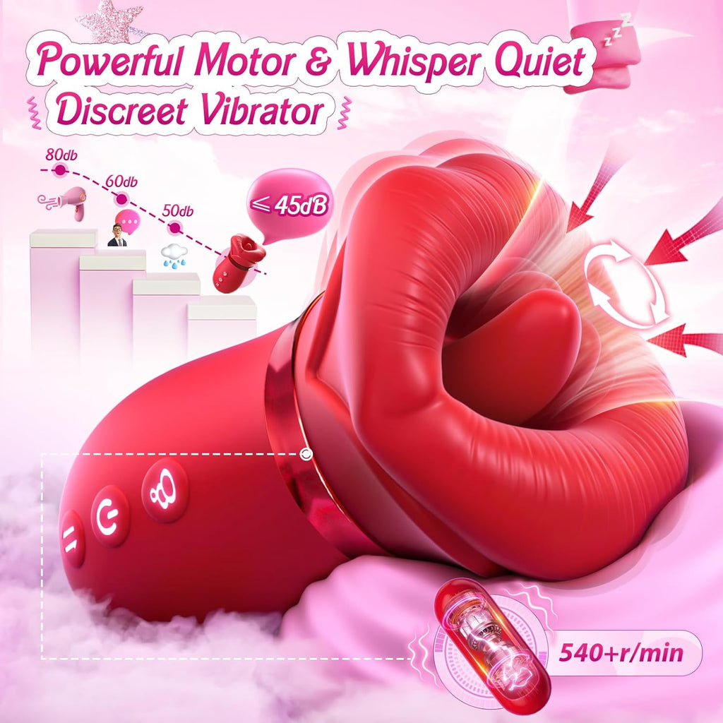 4 IN 1 Mouth Sucking Vibrator Rose Sex Toy