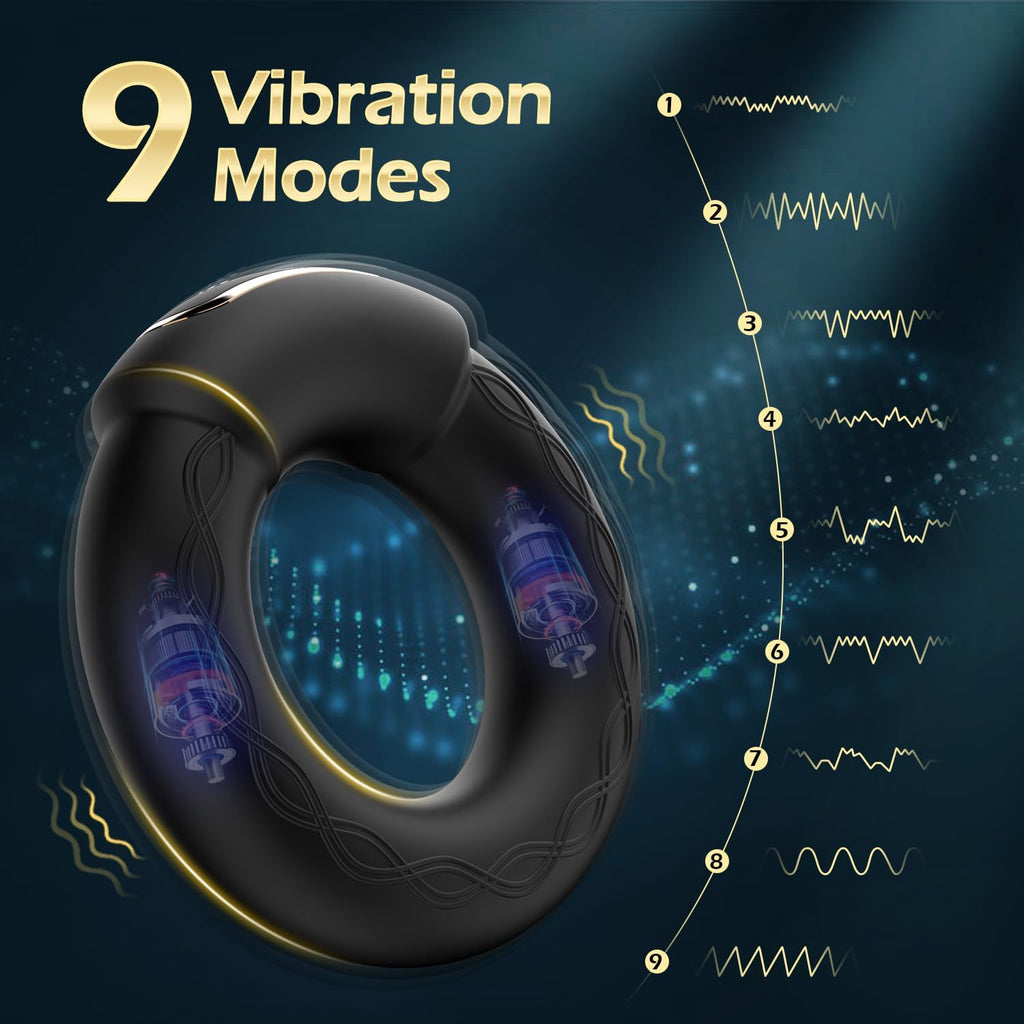 9 Vibrations with Heating Penis Ring