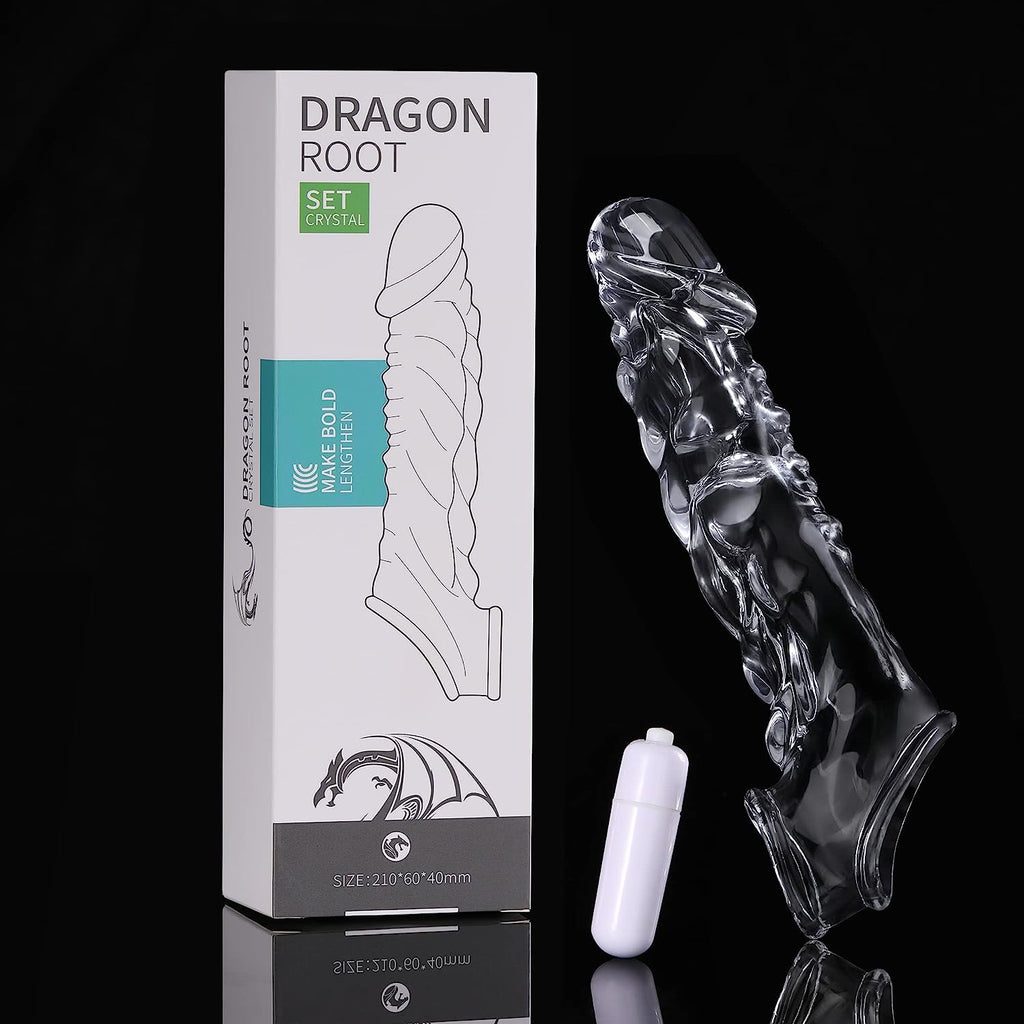 Reusable Clear Penis Sleeve with Vibrator Penis Ring