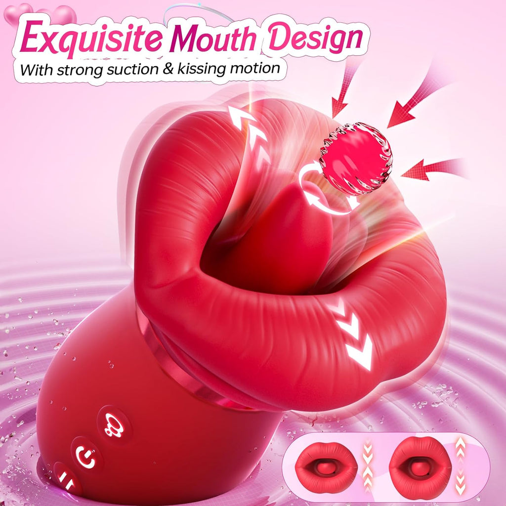 4 IN 1 Mouth Sucking Vibrator Rose Sex Toy