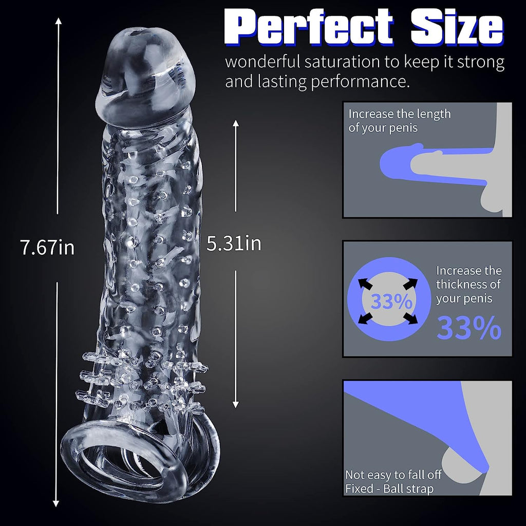 Dovelo Reusable Penis Sleeve Cock Extender / Condom - Clear