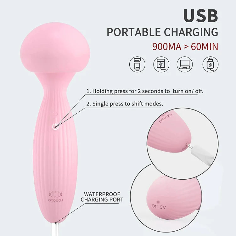 Mushroom Charging Vibrator Female Masturbation Double Headed