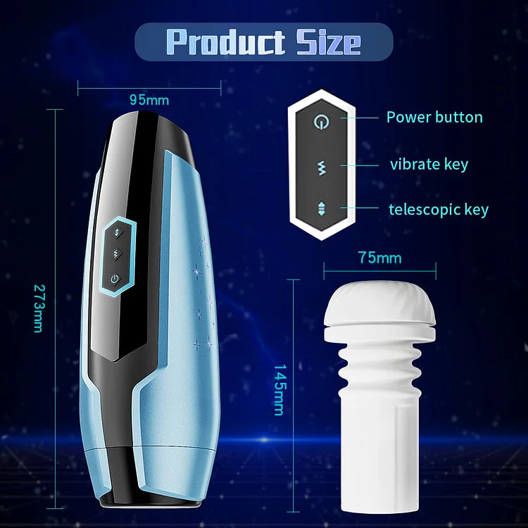 Aircraft Cup 5-Frequency Telescoping Penis Exerciser Male Masturbation