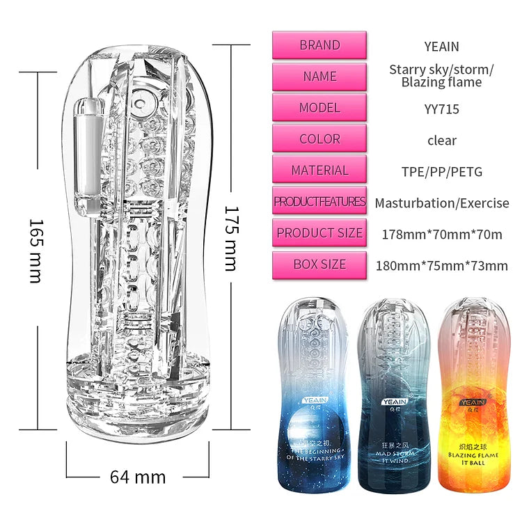 Ransparent Sucking Vibrating Airplane Cup Automatic Male Trainer