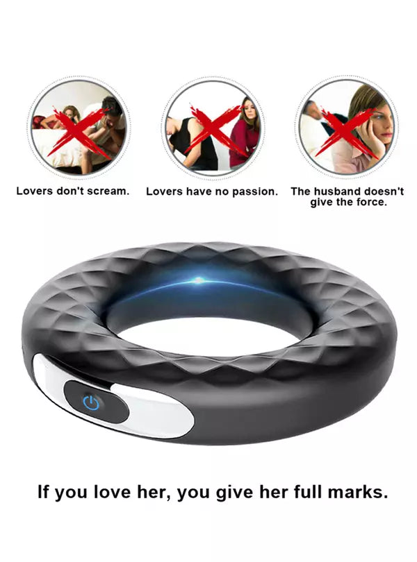 1.6 Inch Wireless Remote Control 10 Frequency Vibration Cock Ring Waterproof